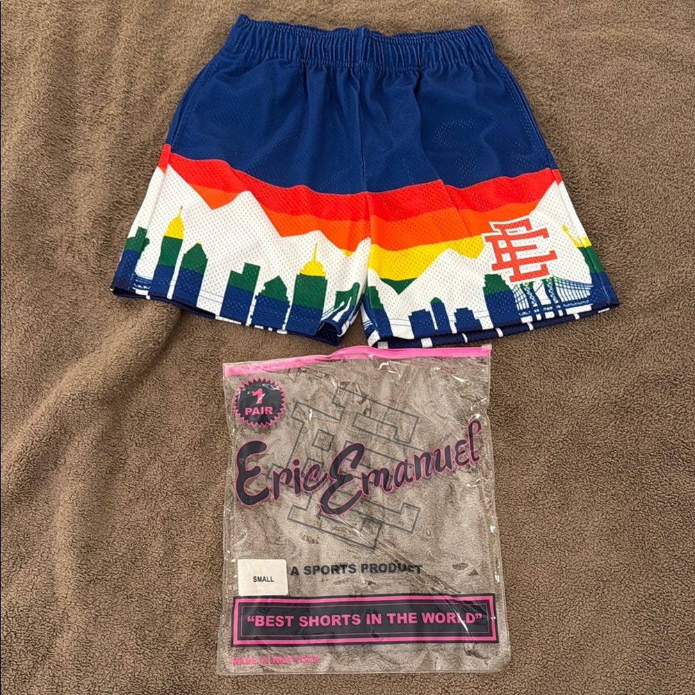 Eric Emanuel Colorful Skyline Shorts